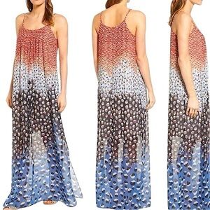 NIC+ZOE Blue Dahlia sleeveless maxi dress Medium